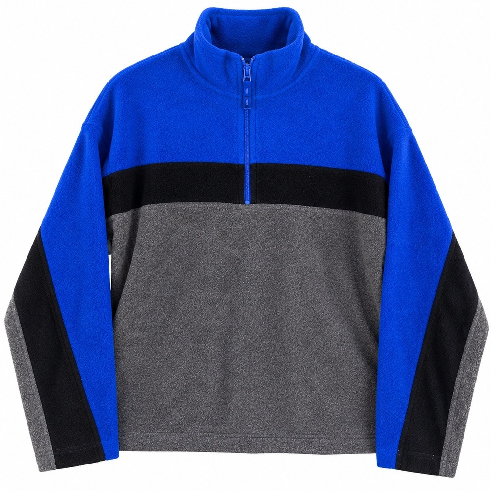 Vintage GAP Fleece Pullover Mens S Blue Gray Colorblock 1/4 Zip 90s Y2K Gorpcore